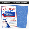 blue santa party invitations